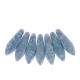 Czech Glass Daggers beads 5x16mm Chalk white teracota blue